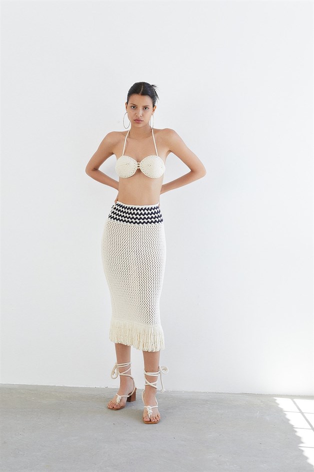 Ekru Örgü Büstiyer