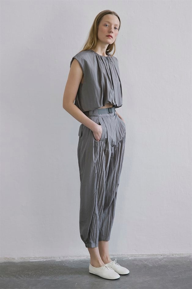 Zippered Short Sleeve Mink Vest