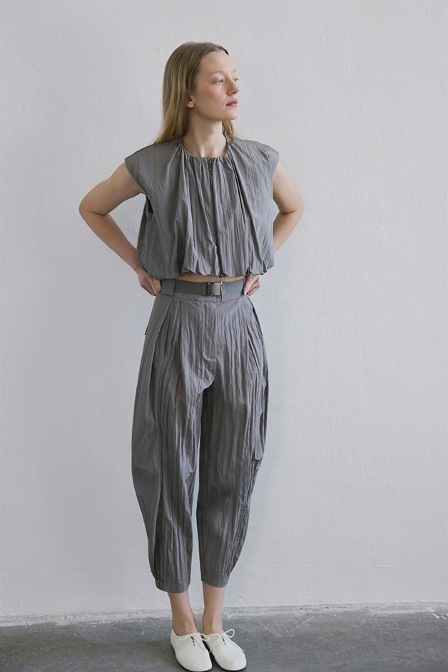 Zippered Short Sleeve Mink Vest