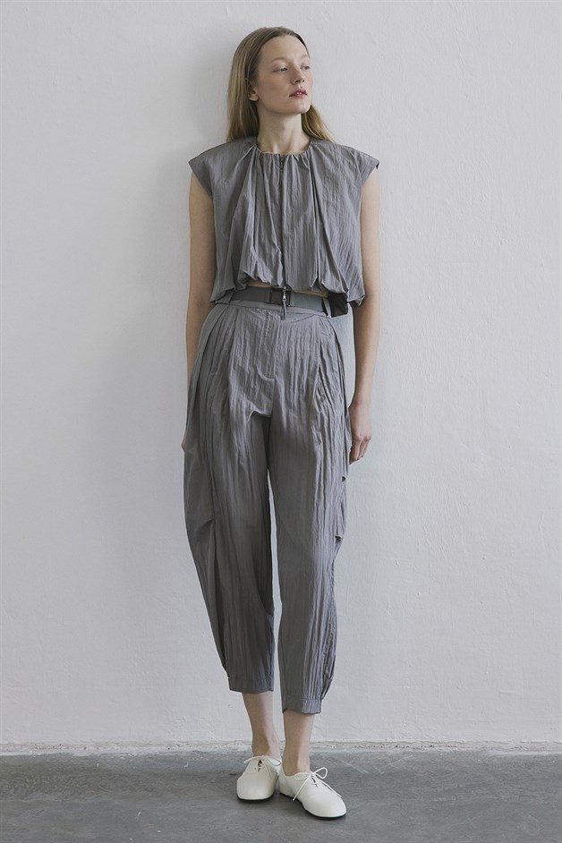 Zippered Short Sleeve Mink Vest