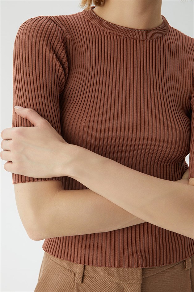 Fitilli Bakır Crop Top