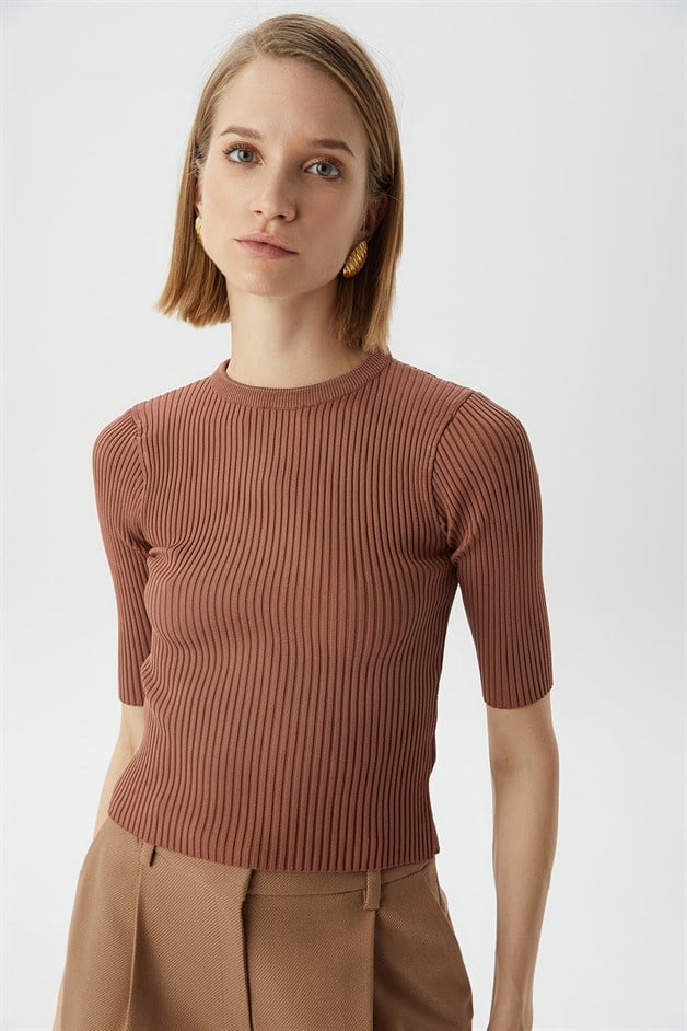 Fitilli Bakır Crop Top