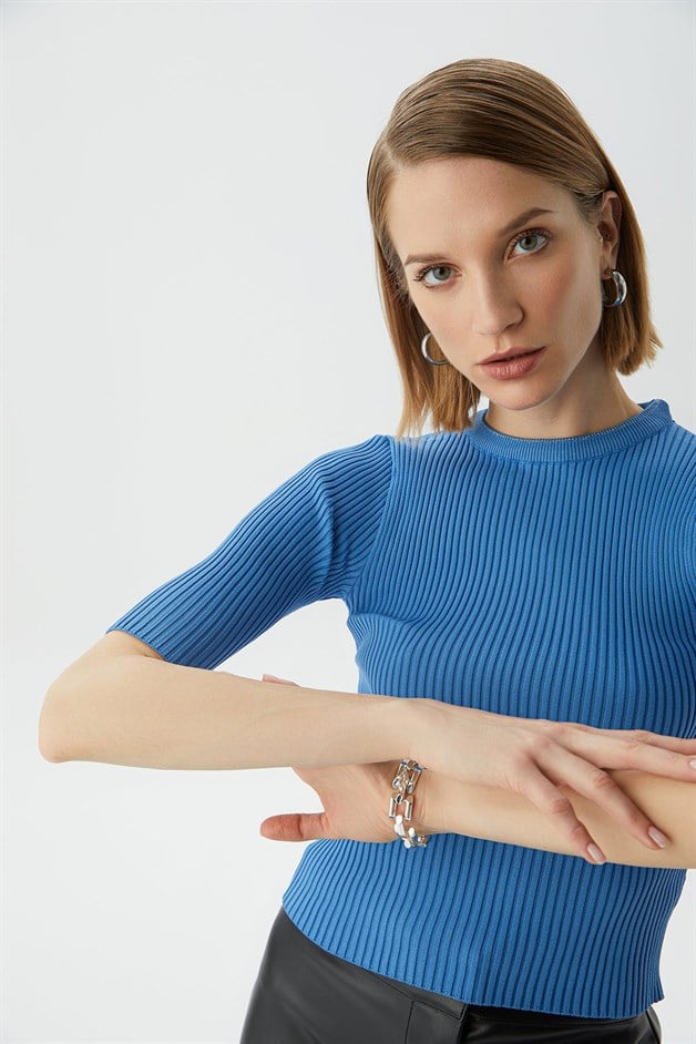 Fitilli İndigo Crop Top