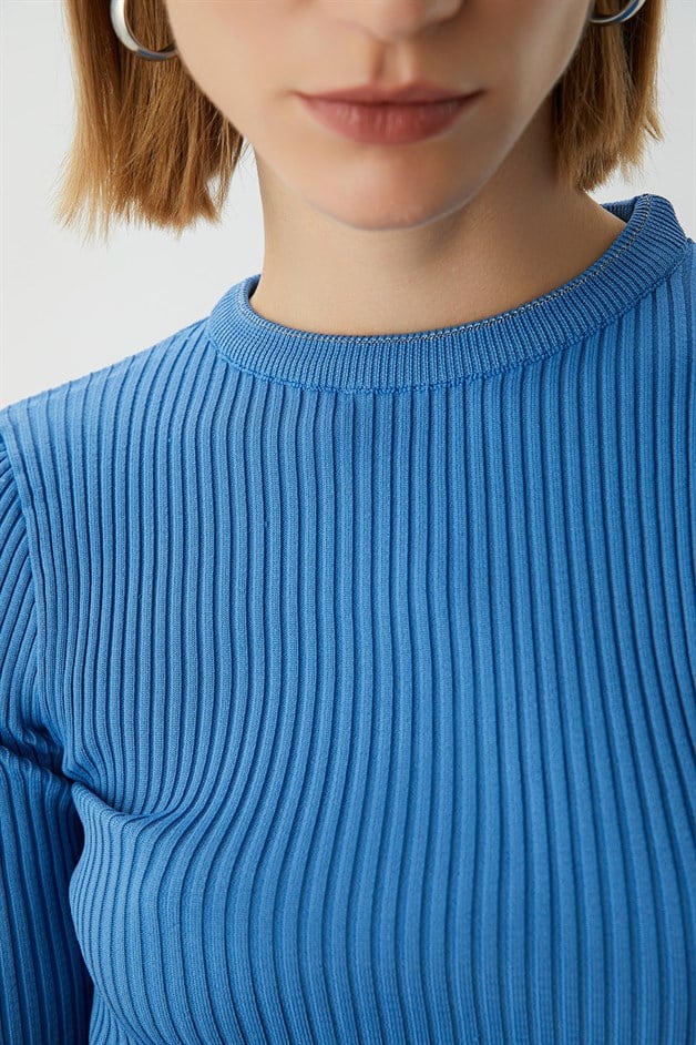 Fitilli İndigo Crop Top