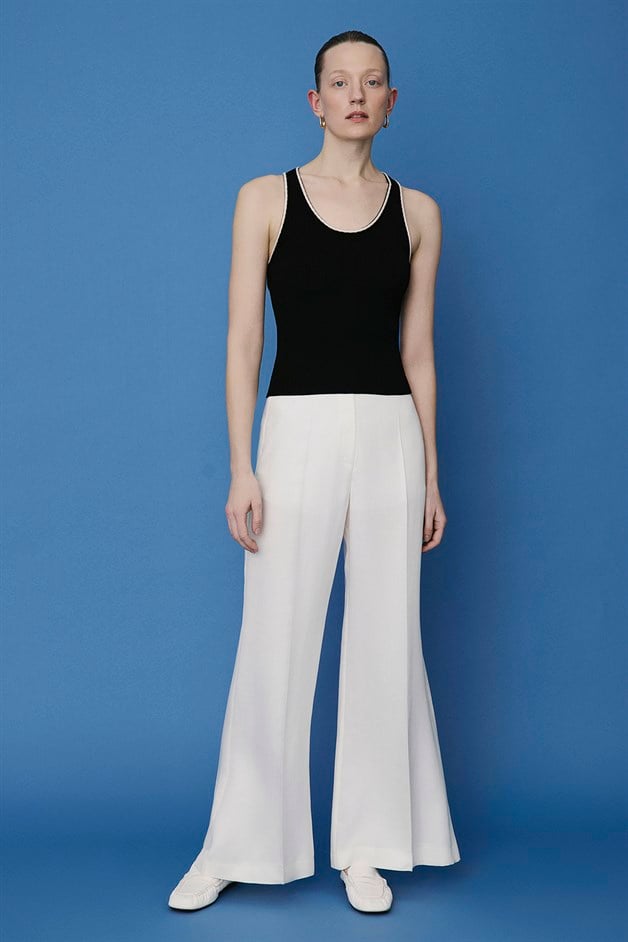 Fitilli V Yaka Triko Siyah Atlet