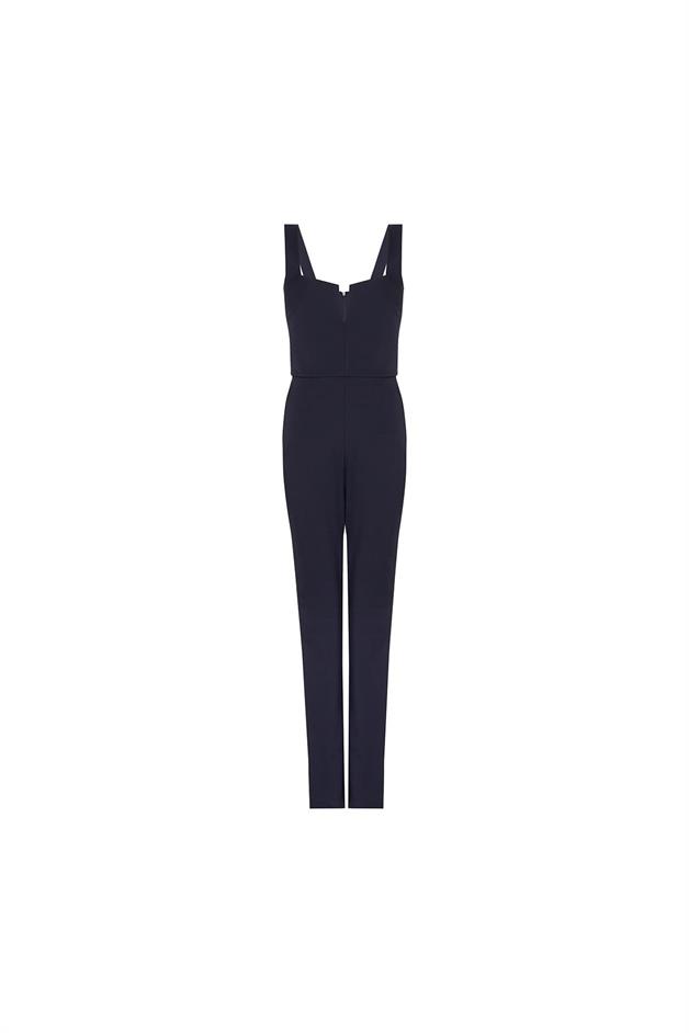 Chest Strap Thick Strap Navy Jumpsuit