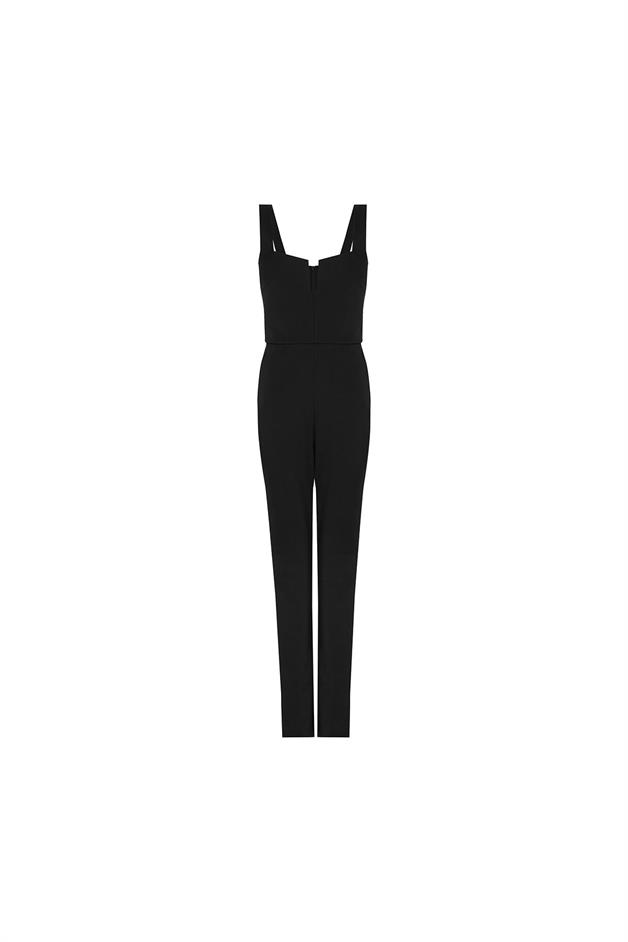 Chest Strap Thick Strap Black Jumpsuit