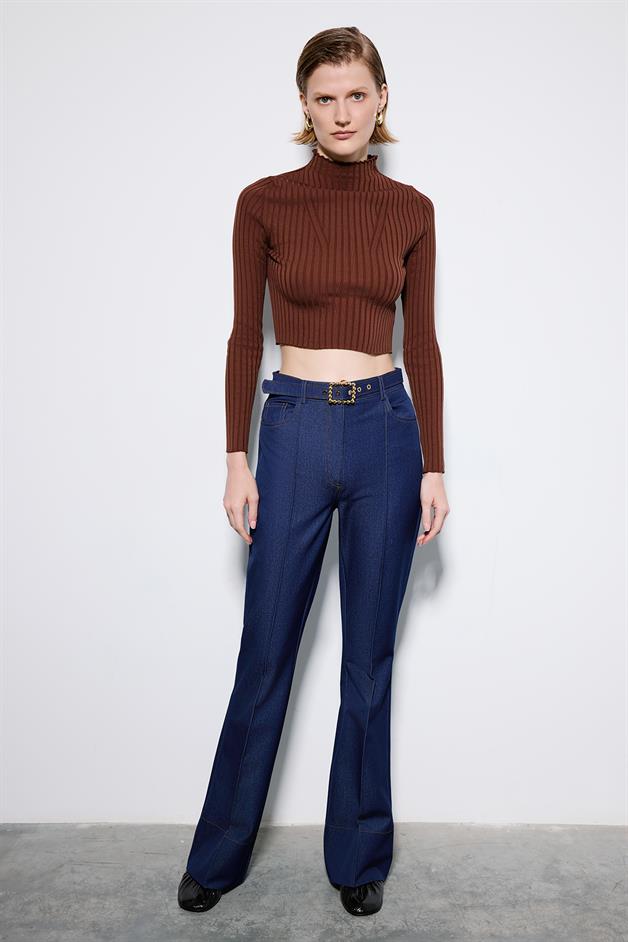 Navy Trousers With Gold Belt