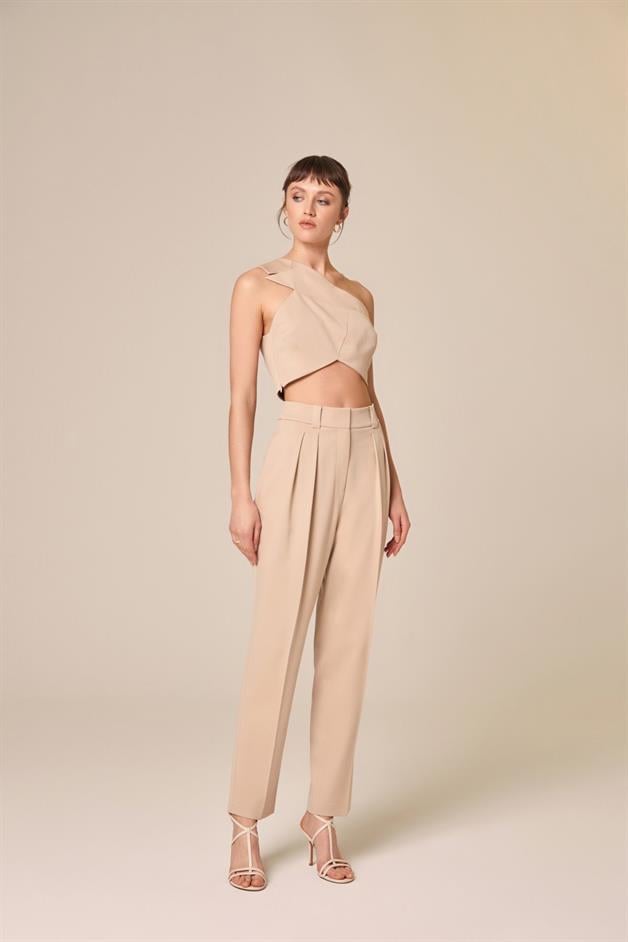 Havuç Paça Bej Pantolon