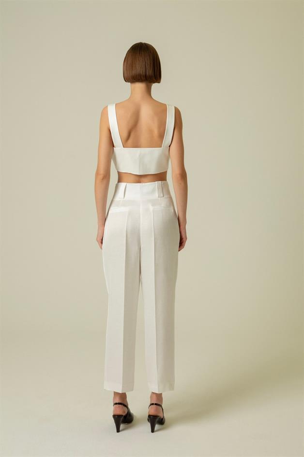 Havuç Paça Ekru Pantolon