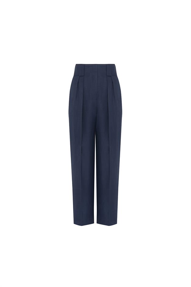 Carrot Leg Navy Blue Pants