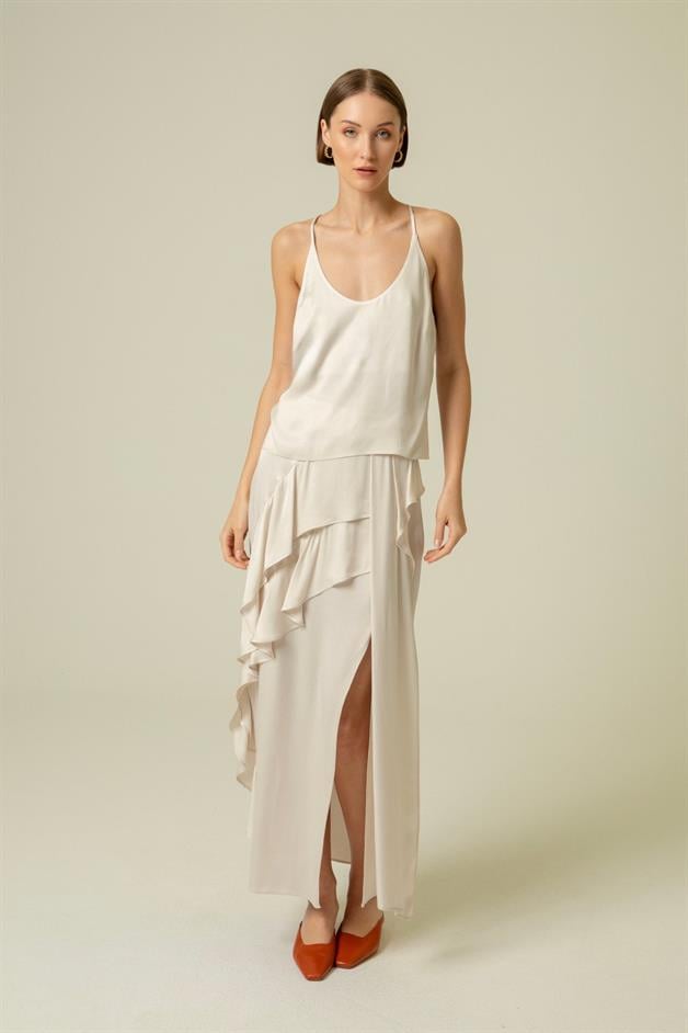 İnce Askılı Ekru Büstiyer