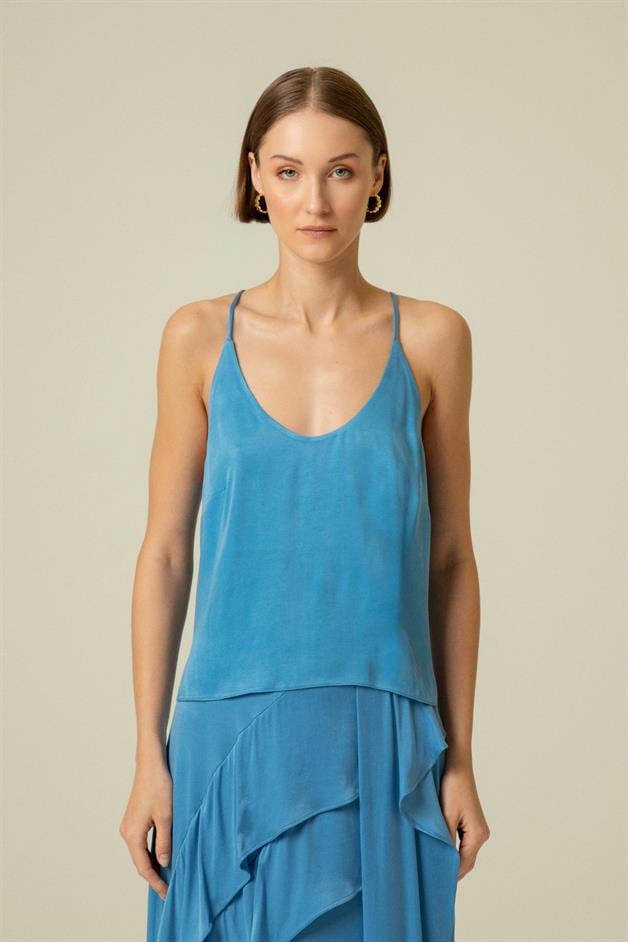 İnce Askılı Mavi Büstiyer