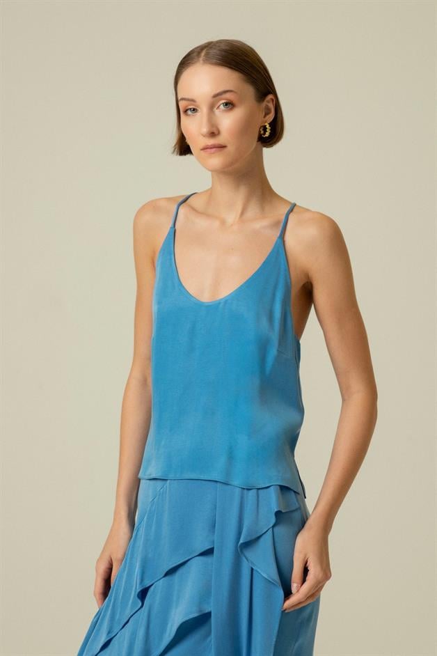 İnce Askılı Mavi Büstiyer