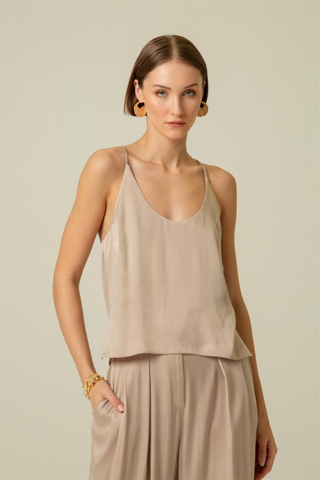 İnce Askılı Pudra Büstiyer