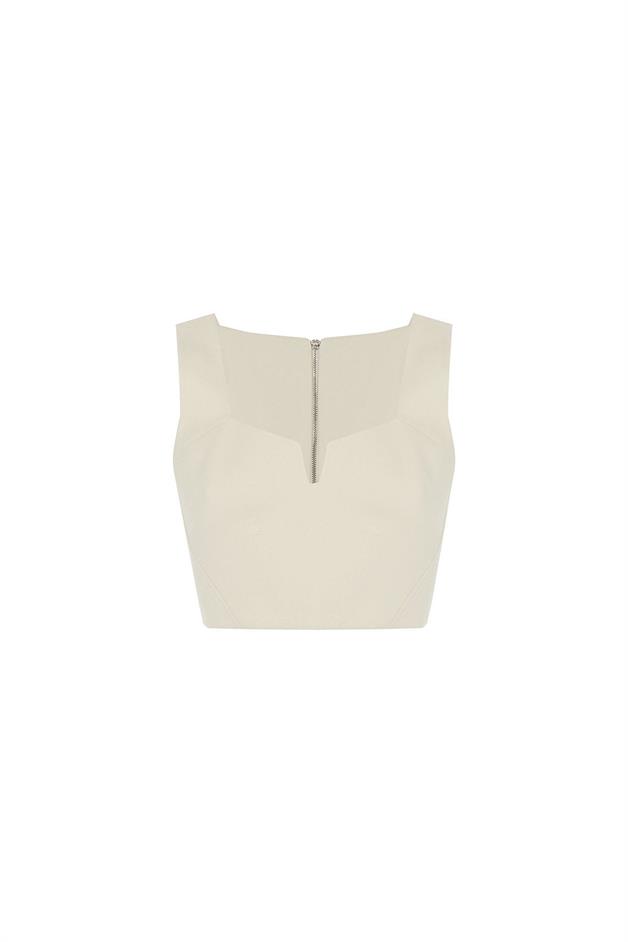 Thick Strap Ecru Bustier