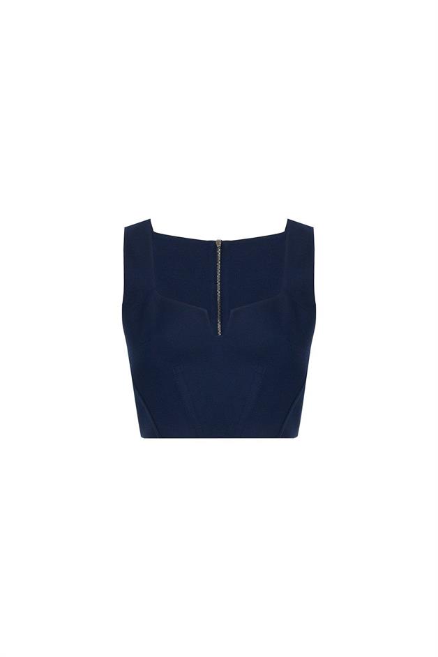 Thick Strap Navy Bustier