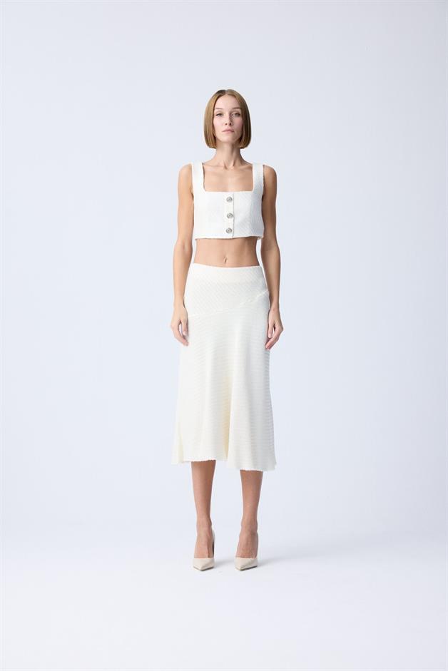 Kare Yaka Ekru Tüvit Büstiyer