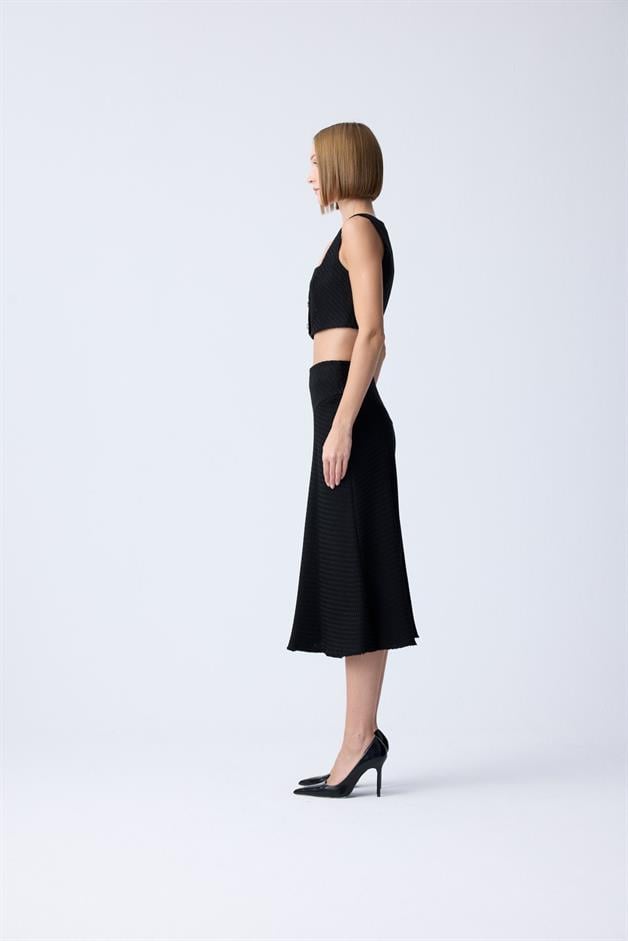 Kare Yaka Siyah Tüvit Büstiyer