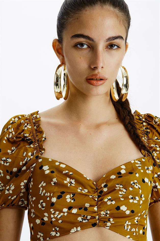 Karpuz Kol Taba Crop Bluz