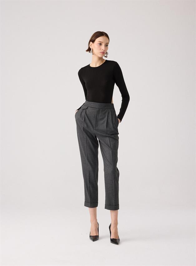Open-Back Long-Sleeve Black Bodysuit