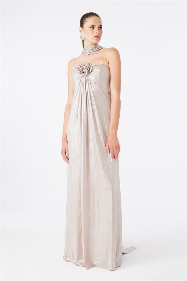 Straplez Uzun Abiye Elbise