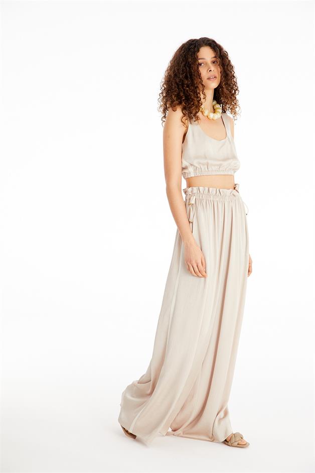 Taş Saten Crop Top
