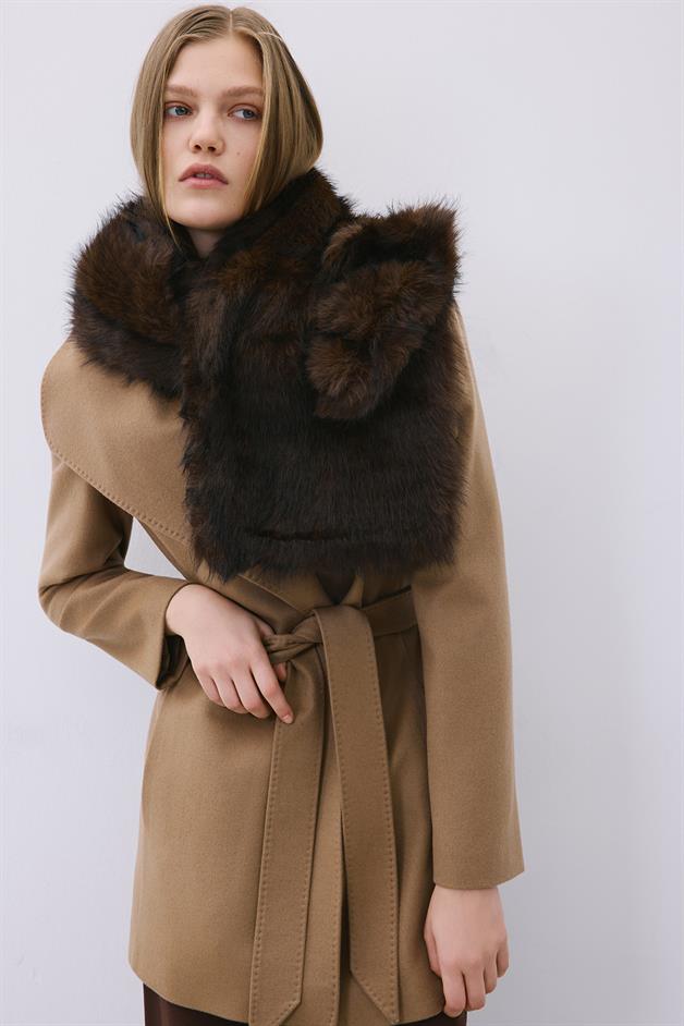 Fluffy Brown Faux Fur Neck Warmer