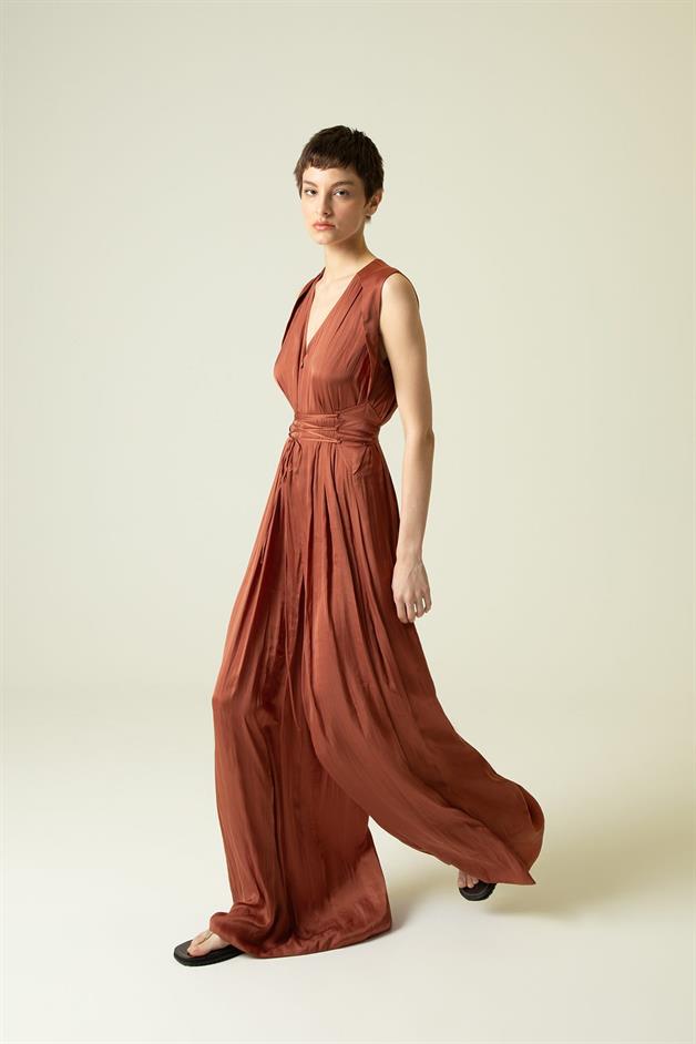 V Yaka Kolsuz Dökümlü Tarçın Tulum