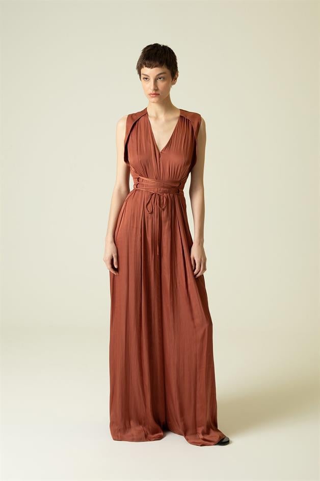 V Yaka Kolsuz Dökümlü Tarçın Tulum