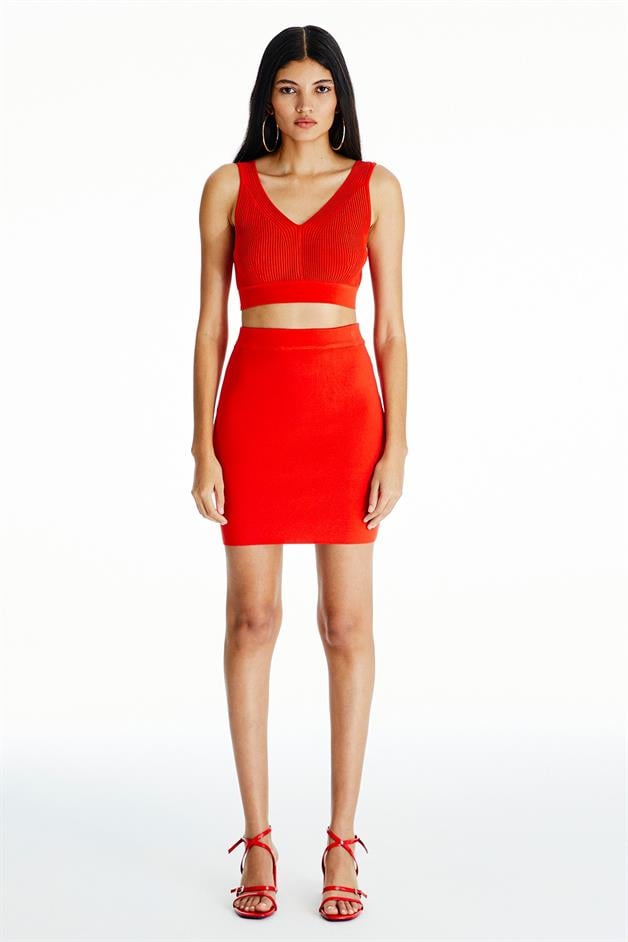 V Yaka Narçiçeği Triko Top