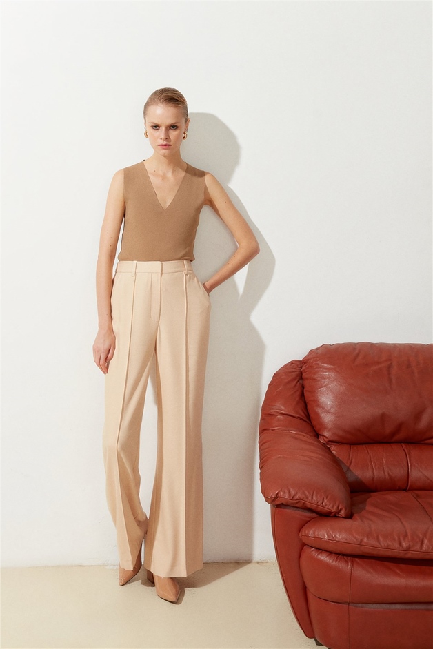 Camel V Yaka Kolsuz Triko Bluz