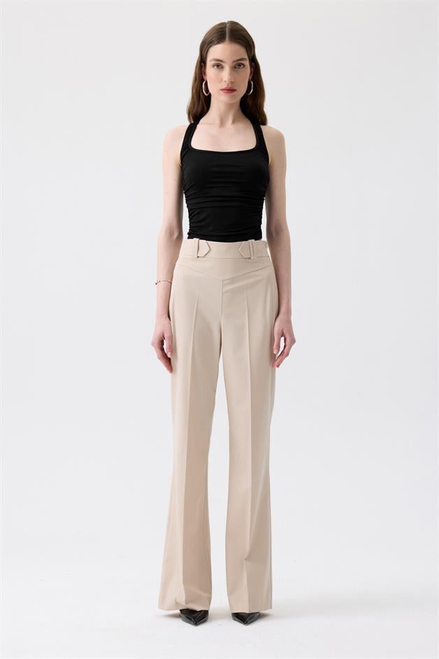 Side Ruched Stretch Black Blouse