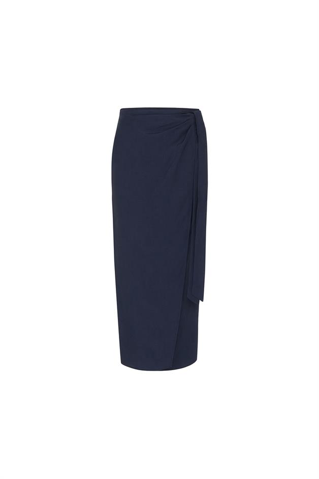 Side Tie Navy Skirt