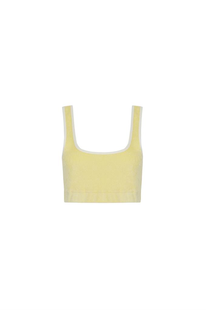 pastel yellow crop top