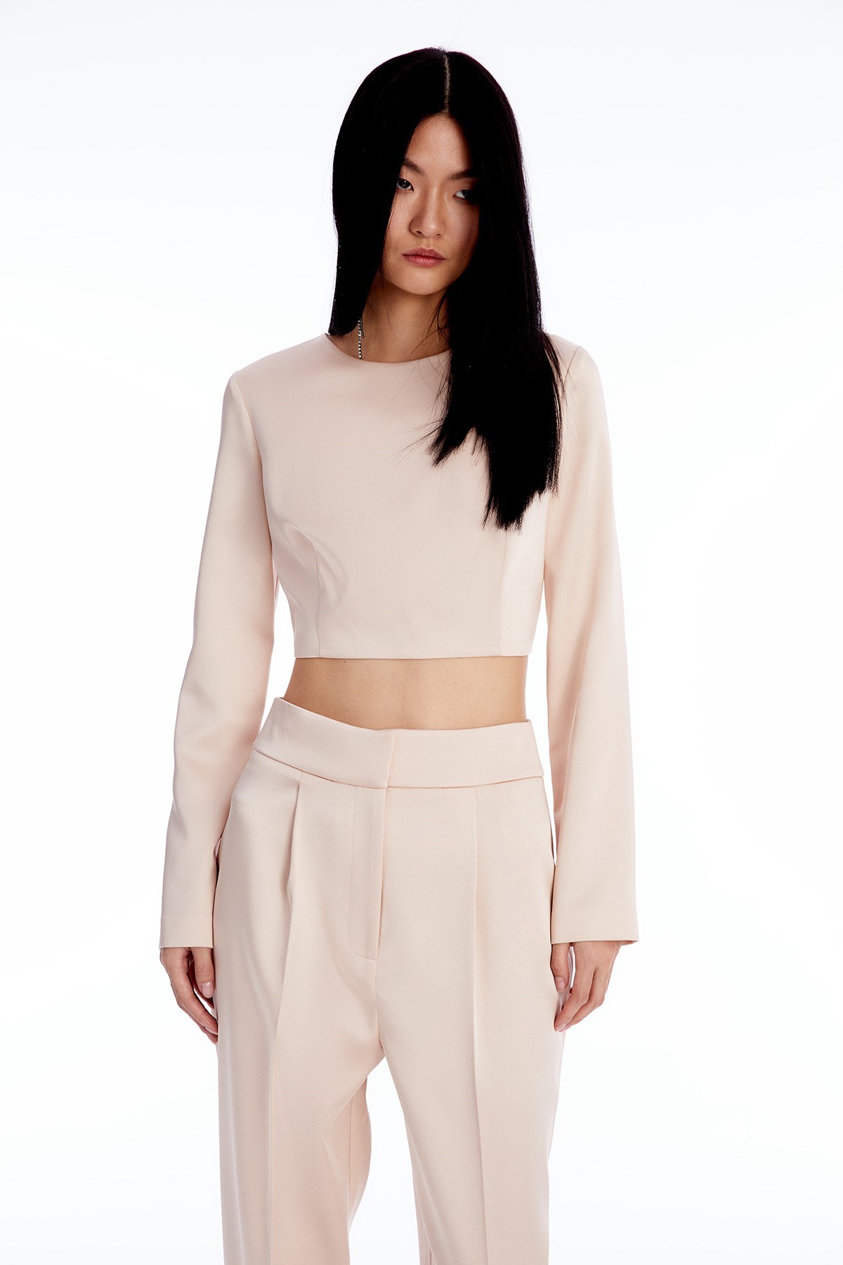 Crop Pudra Saten Bluz · 7