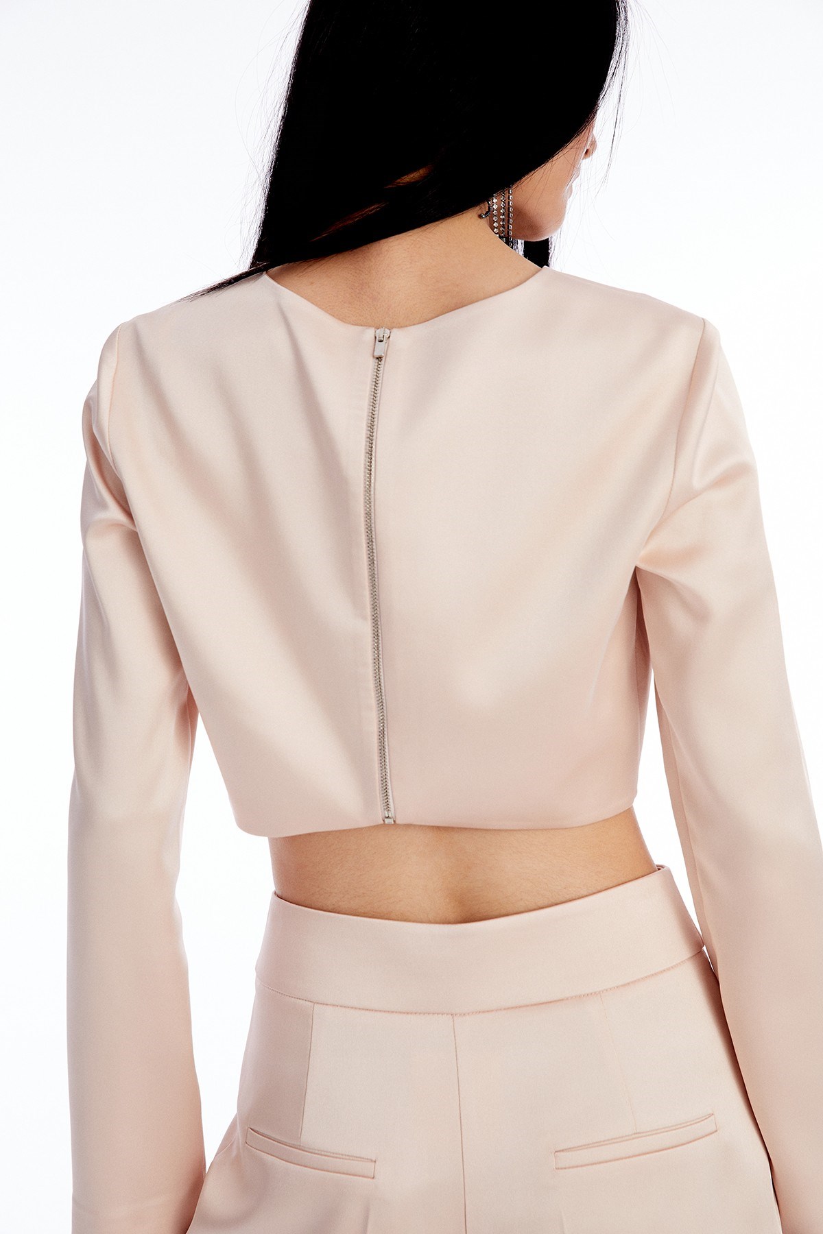 Crop Pudra Saten Bluz · 6