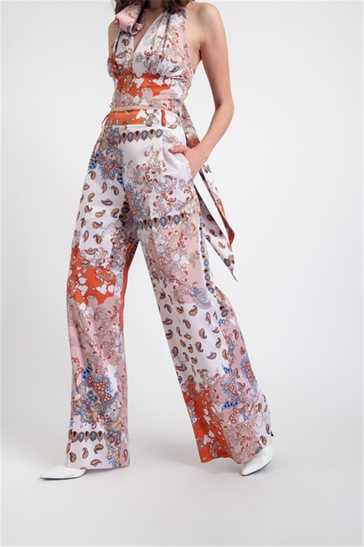 RUE PAISLEY PRINT WIDE LEG TROUSERS PATTERNED Rue Les Createurs