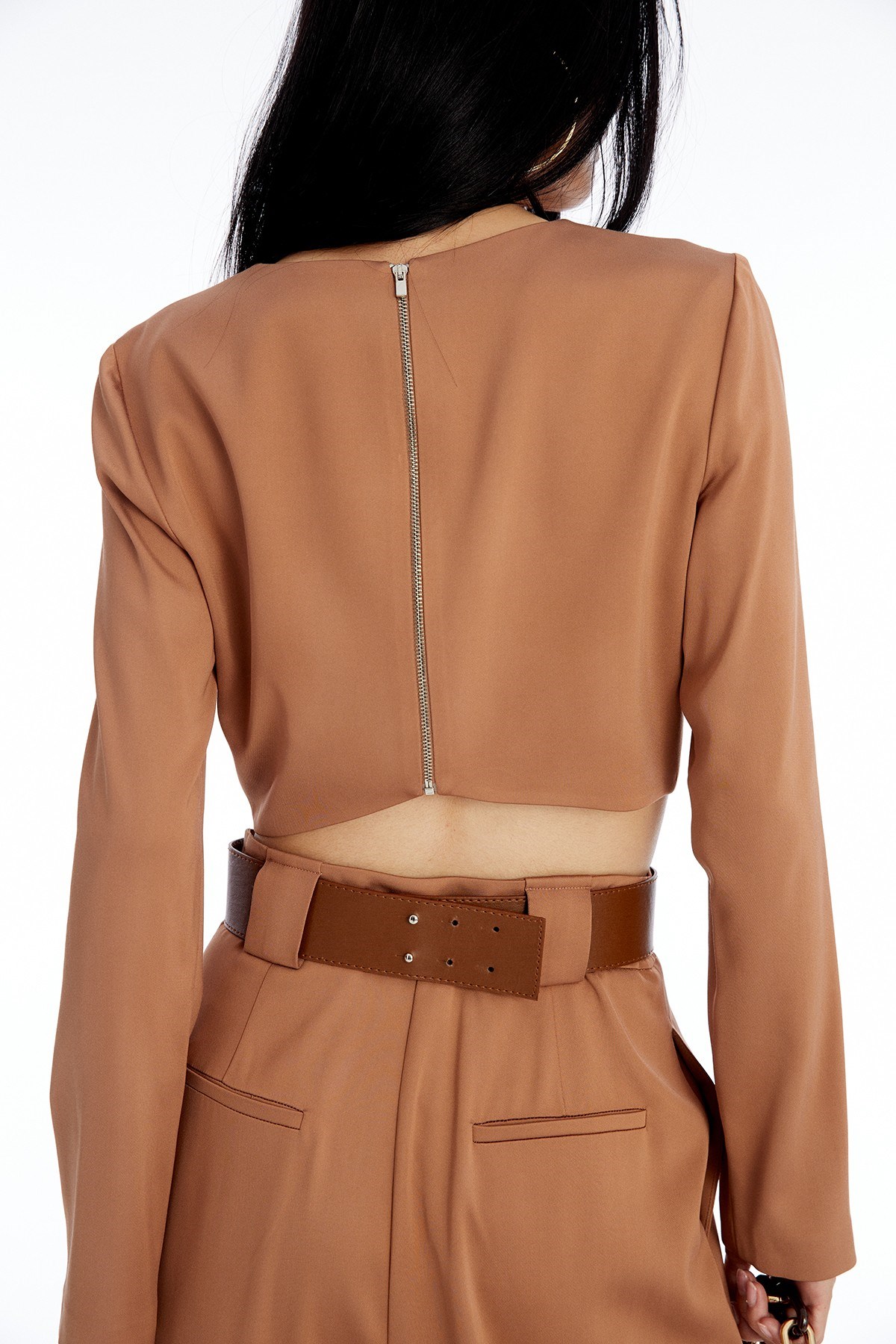 Uzun Kollu Camel Crop Bluz · 8