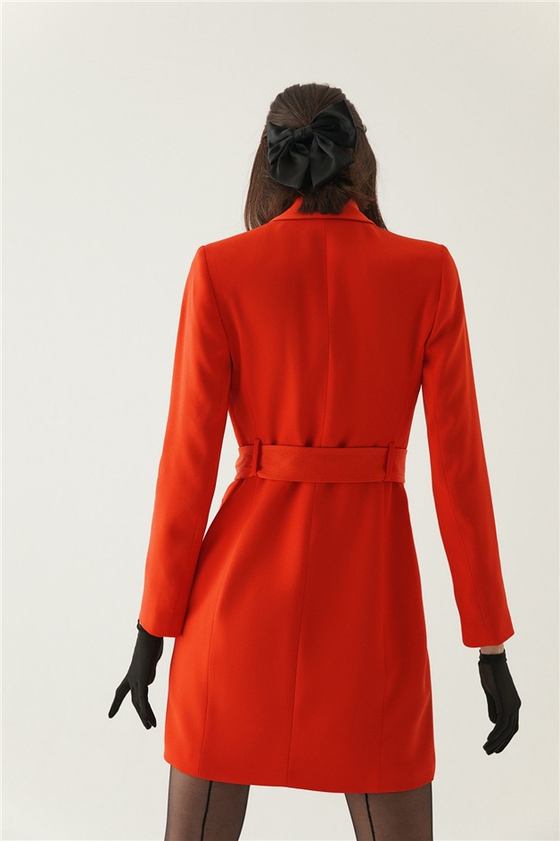 Kuşaklı Blazer Kırmızı Elbise | Elbise | RUE