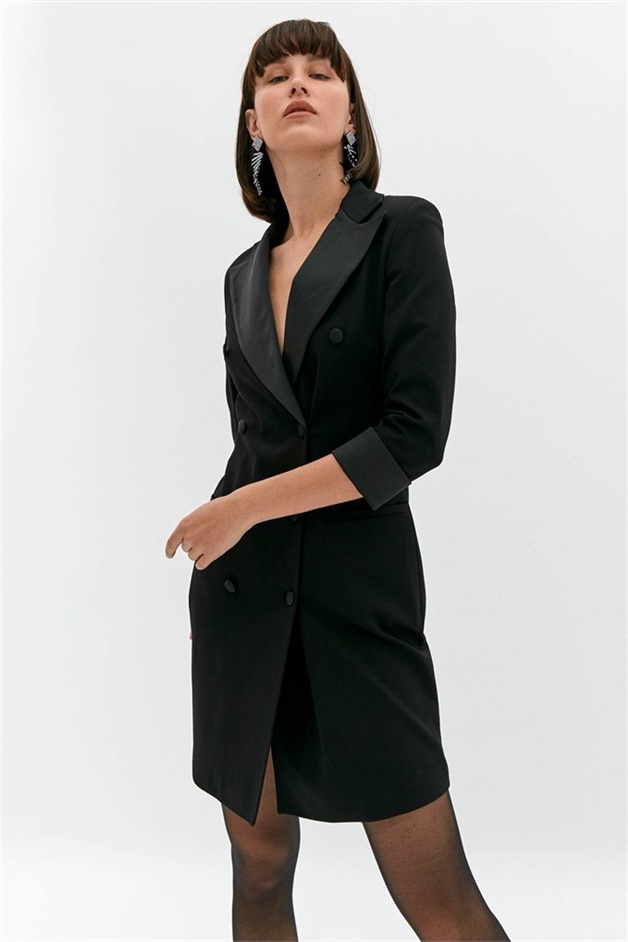 Siyah Mini Ceket Elbise | BLAZERS | FRACOMINA