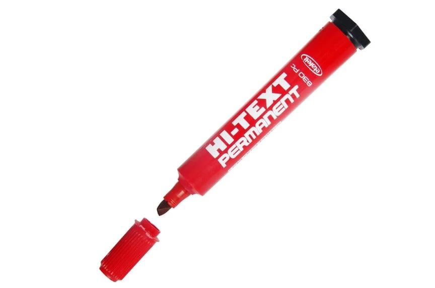 Hi- Text Kesik Uç Koli Kalemi Kırmızı