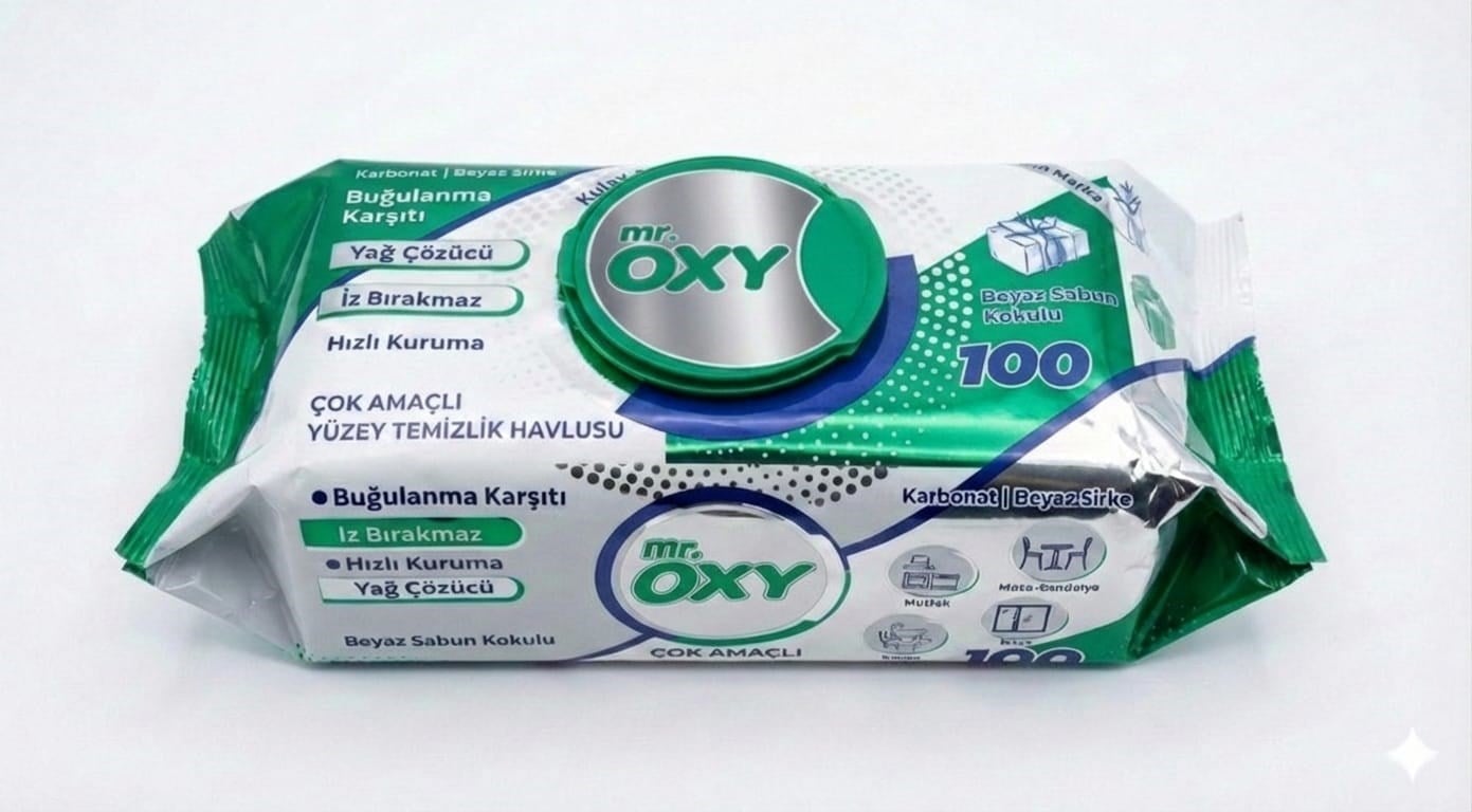 Mr.Oxy Yüzey Temizlik Havlusu Beyaz Sabun Kokulu 100'lü