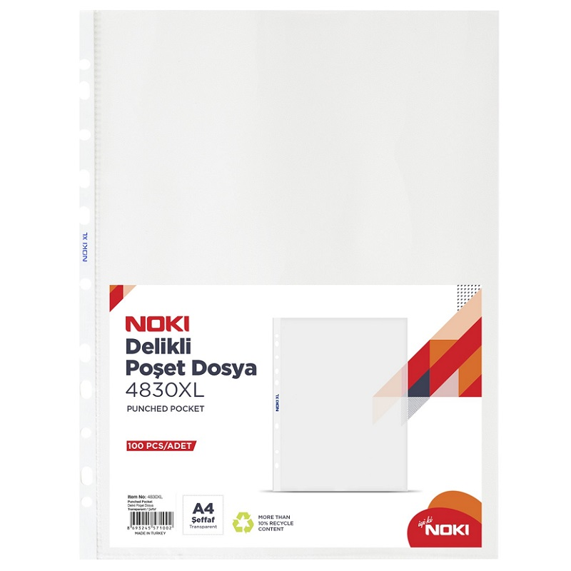 Noki A4 Delikli XL Poşet Dosya 100 'lü