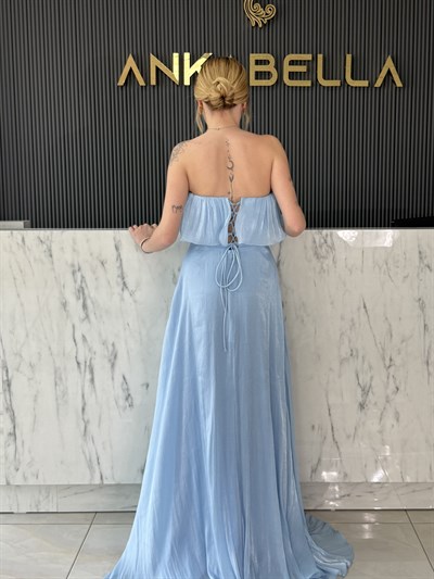 Bebek Mavisi Angel Straplez Abiye