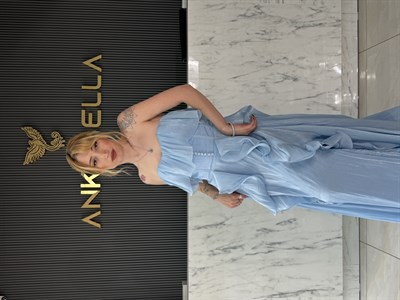 Bebek Mavisi Angel Straplez Abiye