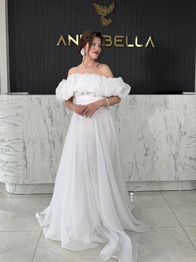 Beyaz Santorini Madonna Abiye