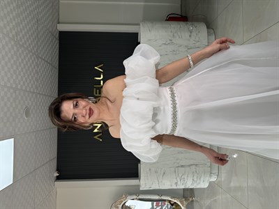 Beyaz Santorini Madonna Abiye