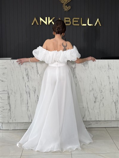 Beyaz Santorini Madonna Abiye