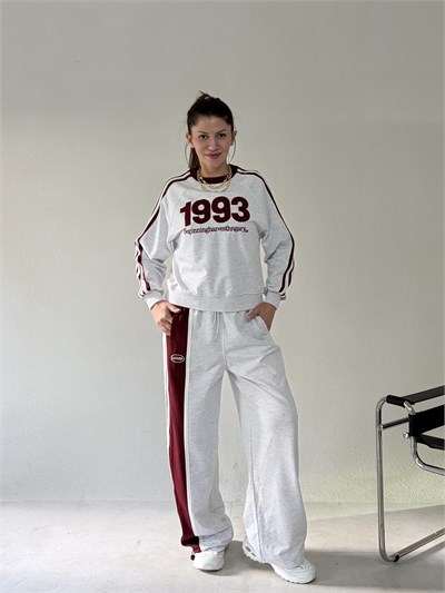 Bordo Uzun Kollu 1993 Baskılı Takım